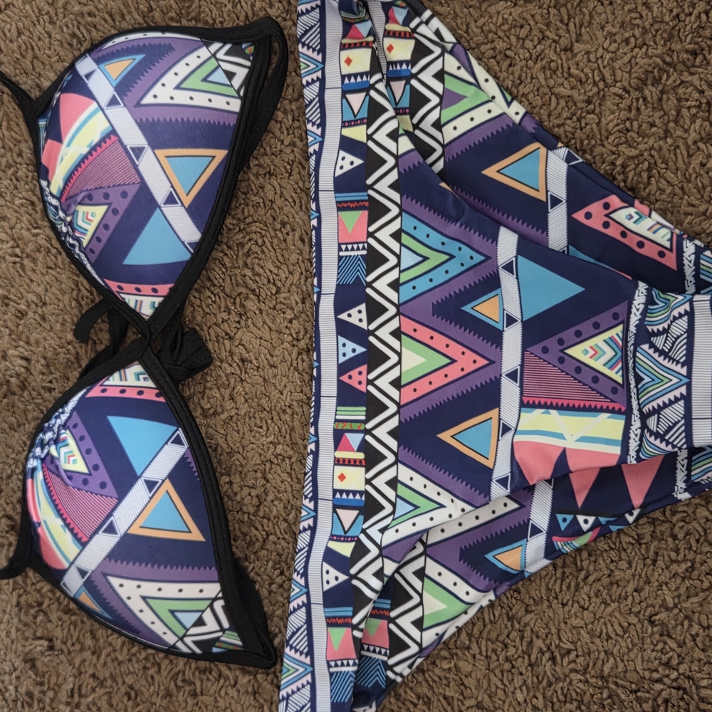 Geometric Multicolor Bikini Set
